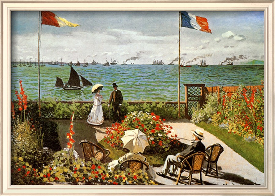 Balcony on the Sea at Saint Adresse - Claude Monet Paintings